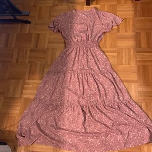 Ditsy Floral Shirred Waist Dress